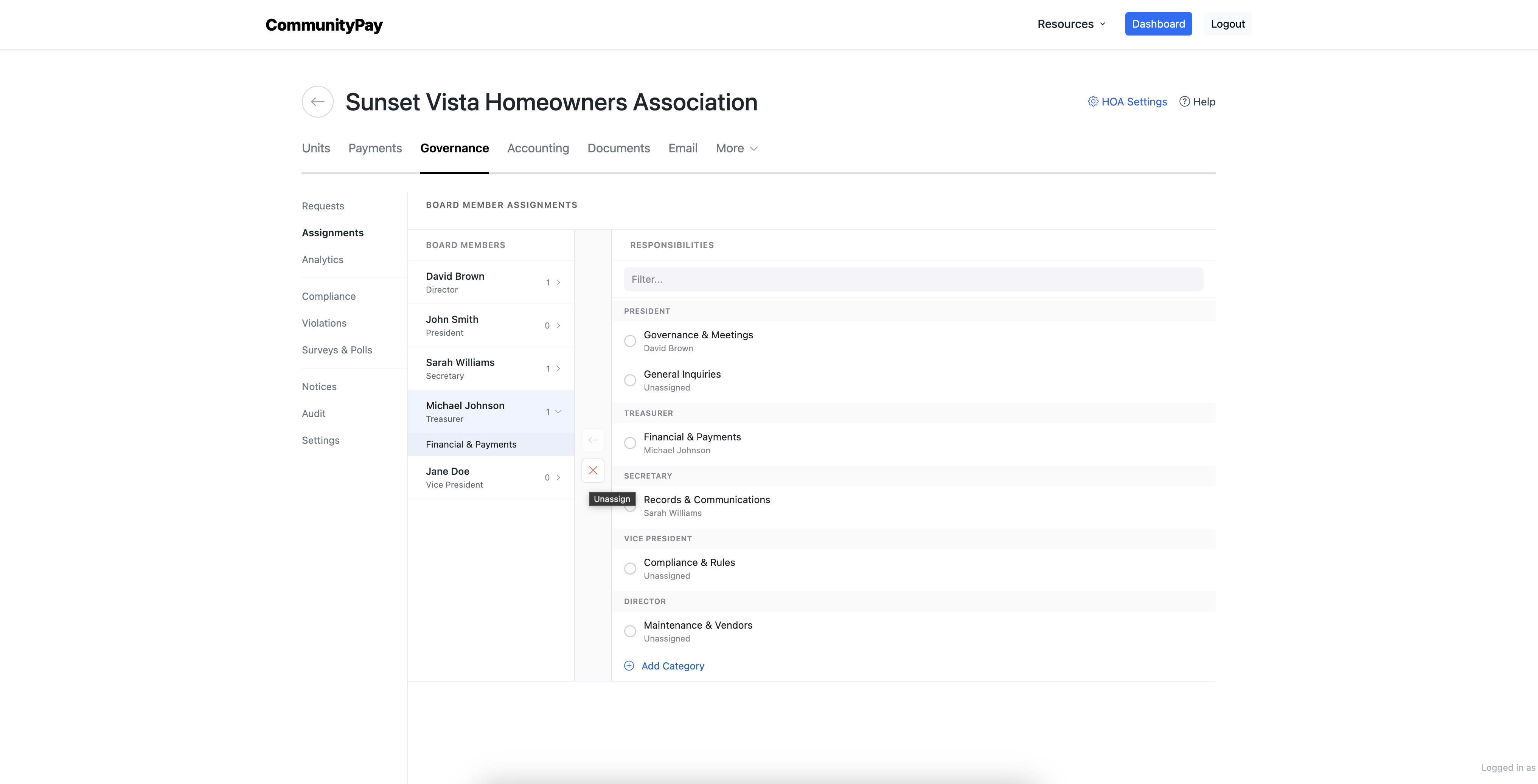 Accountability Dashboard