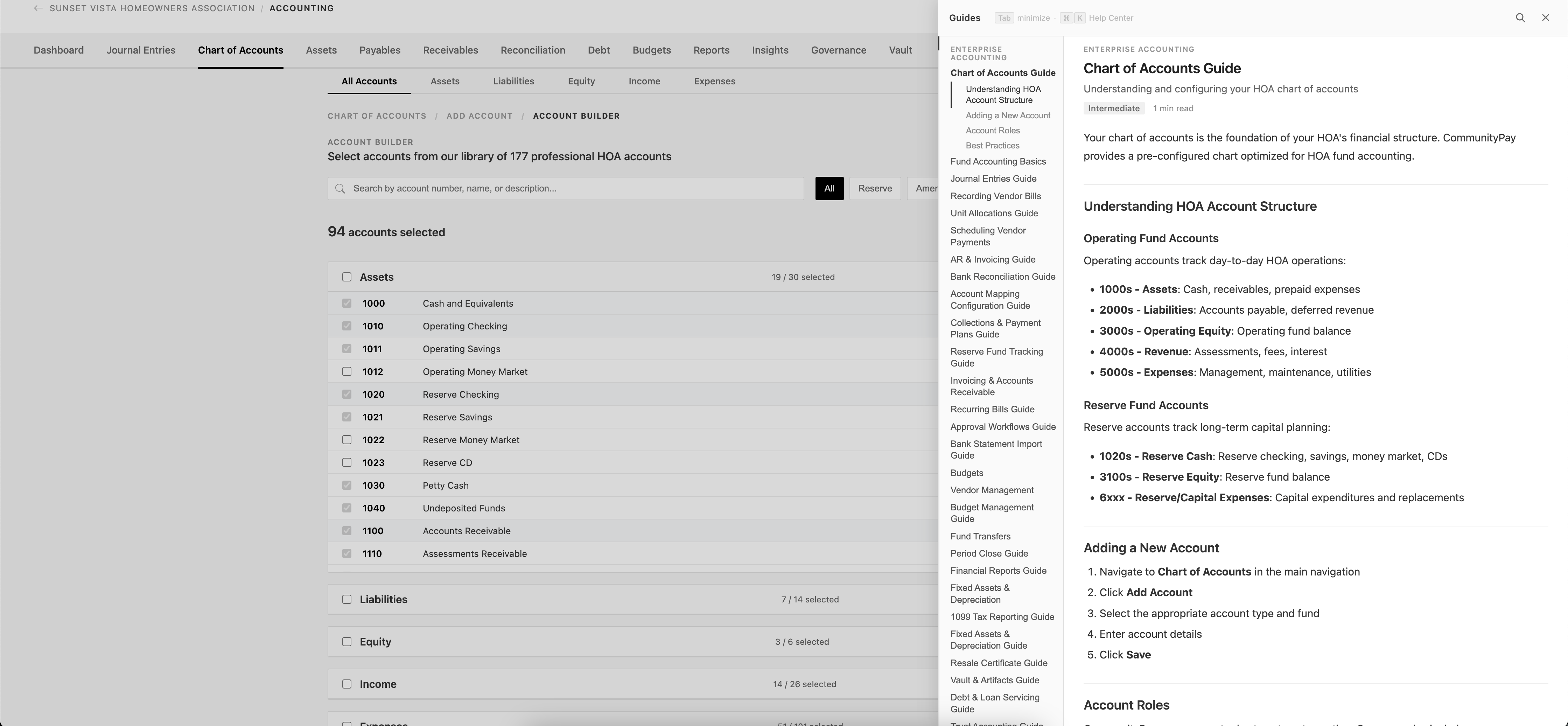 Chart of Accounts with Guide